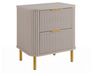 3xE living Meuble de salle de bain Debout sous lavabo 60 cm, 2 tiroirs, Cachemire, Poignées dorées, Pieds dorés