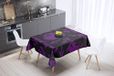 Bonamaison Tafelkleed, Anti-Mold, Sneldrogend, Waterdicht, 100% Polyester Tafellaken, Paars, zwart, 140 x 140 Cm