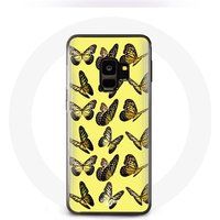 Maniacase Etui voor Samsung Galaxy S9 Vlinders Gele Achtergrond