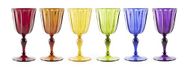 Excelsa Set van 6 steelglazen Country Color meerkleurig