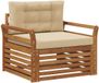 vidaXL Buitensofa Massief Acacia Hout en Polyester Natuurlijk en Beige