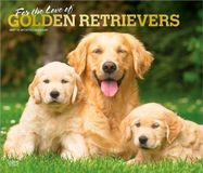 For Browntrout For the Love of Golden Retrievers 2027 14 X 24 Inch (Hanging) Monthly Deluxe Wall Calendar Foil Stamped Cover Plastic-Free