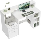 Homcom Bureau met planken MDF 137x55x92cm Wit