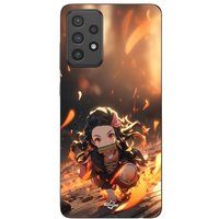 Maniacase Coque Pour Samsung Galaxy A72 Demon Slayer Nezuko 3D art anime Manga