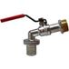 Robinet de puisage en acier avec vanne à sphère, raccord 1/2'' en laiton
