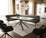 Taya-Flex Banc de salle à manger Taya-Flex 285x190 cm microfibre anthracite vintage pied croisé angulaire grafiete ressort ensaché liens
