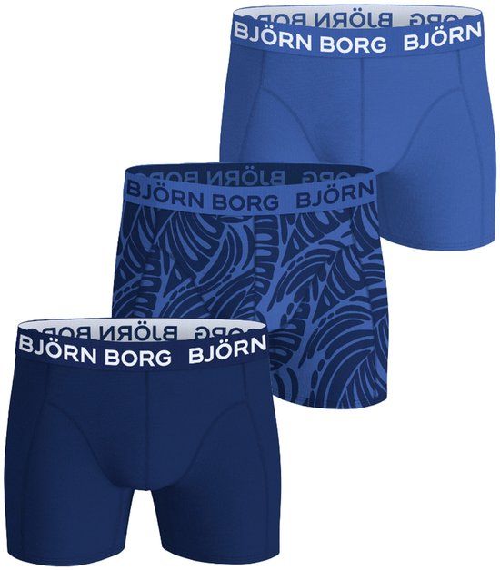 Bjorn Borg Björn Borg Cotton Stretch Boxershorts Heren (3-pack) - Blauw - Print - Donkerblauw
