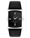 Armitron Men's Rectangular Crystal Dial Accented Leather Strap Watch, 20/4604