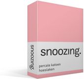 Snoozing percale katoen hoeslaken - 1-persoons (100x220 cm) - Roze
