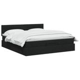 vidaXL Ottoman Bed with Mattress and Headboard Black 160 x 200 cm Fabric
