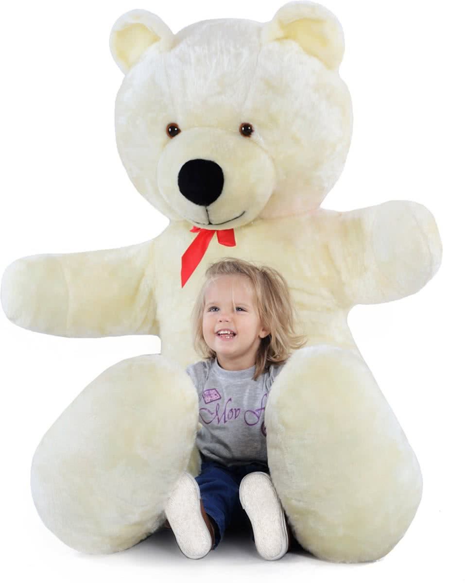 AP Knuffel Grote knuffelbeer - Teddybeer 2 meter - wit - XXL - 205 cm