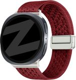 Bandz Vintage nylon bandje geschikt voor Samsung Galaxy Watch 9 (40/44mm) / Watch 8 (40/44mm) / 8 Classic (46mm) – klassiek en duurzaam nylon strap voor dagelijks gebruik (Wijnrood)