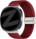Bandz Vintage nylon bandje geschikt voor Samsung Galaxy Watch 9 (40/44mm) / Watch 8 (40/44mm) / 8 Classic (46mm) – klassiek en duurzaam nylon strap voor dagelijks gebruik (Wijnrood)