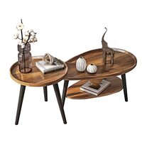 RYSLUX Nachtkastje, bijzettafeltje, Kleine salontafel ronde houten bank aan de zijkant theetafel for het vasthouden van fruit-snackboeken in de woonkamer, nachtkastje, klein bureau (kleur: bruin, afmeting: 6