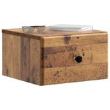 vidaXL Muurbevestigde Nachttafel 2 st Oud hout 34,5 x 33 x 20 cm