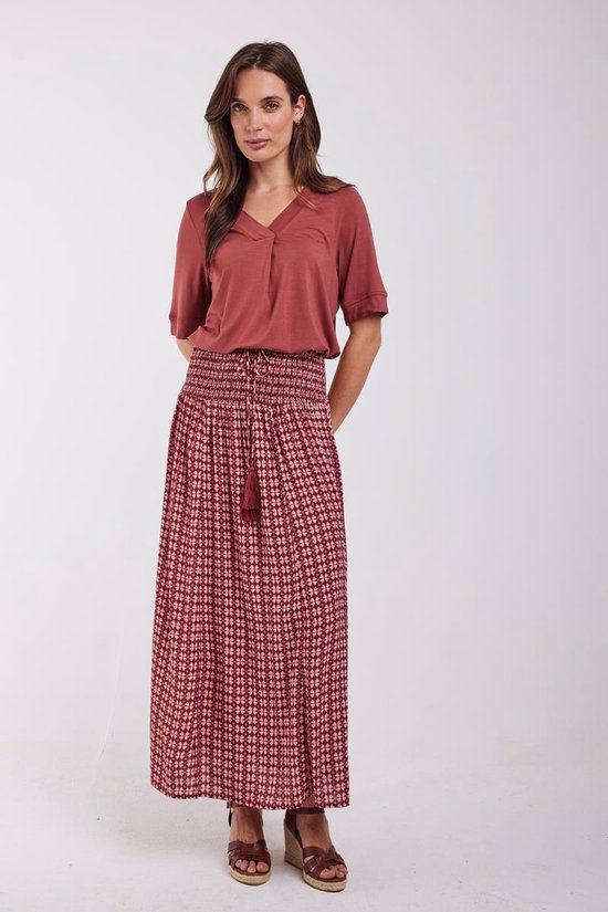 DIDI Dames Skirt Magic Dark red Sunny print maat 40