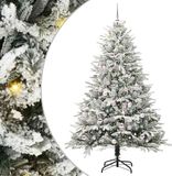 vidaXL Kunstmatige Voorverlichte Kerstboom met Ballenset Groen 210 cm