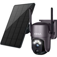 Xega Draadloze Zonne-camera voor Buiten - 2K PTZ Wi-Fi met Kleur Nachtzicht en PIR-AI Mensdetectie