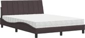 Hanko Lit avec matelas tissu brun foncé 140x190 cm