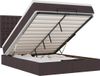 VidaXL Lit plateforme avec matelas et éclairage LED, marron foncé, 140x200 cm, tissu