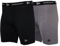 Donnay 2-Pack Compressie Short Heren Zwart/Donkergrijs Maat 3XL