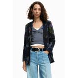 Desigual gebloemde regular blazer zwart