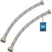 KOTARBAU® 2 Pièces - Tuyau de raccordement flexible 1/2“ x 3/8“ - Tuyau de robinet flexible 30 cm - Tuyau de raccordement sanitaire - Tuyau de connexion flexible - Tuyau de raccordement de robinetterie - avec tresse en acier inoxydable