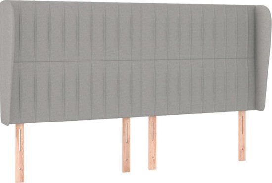 vidaXL Hoofdbord met randen 163x23x118/128 cm stof lichtgrijs