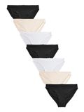 Next - Dames - Set van 7 hoog uitgesneden slips met hoog katoenpercentage - Zwart