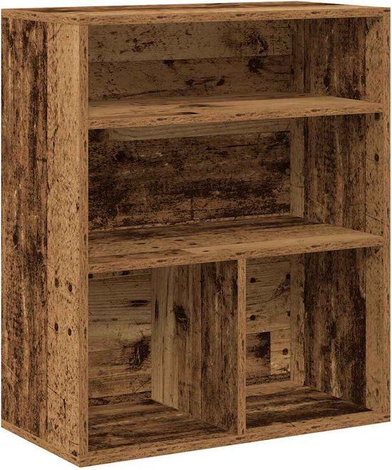 vidaXL Boekenkast - 60x30x71,5 cm - Bewerkt hout - Oud houtkleurig