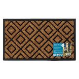 JVL Comfort Rubber Backed Kokos Tuffscrape Schraper Deurmat, 40x70 cm, Diamanten, Grijs