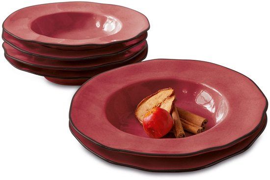 LOBERON Soepbord set van 6 Biarré rood