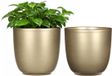 Mica Decorations Bloempot Goud Keramiek H18.5 x D19.5 cm - 2 Stuks