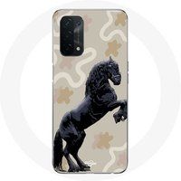 Maniacase Etui voor Oppo A54 5G Friese paardenrace zwart