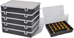 vidaXL Sorteerdozen - Set van 6 - Zwart