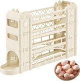 Wan GmbH Porte-œufs Cuisine - Distributeur d'œufs Rangement - Organisation Réfrigérateur - Mécanisme de défilement automatique - 4 couches - Beige Jaune