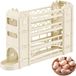 Wan GmbH Porte-œufs Cuisine - Distributeur d'œufs Rangement - Organisation Réfrigérateur - Mécanisme de défilement automatique - 4 couches - Beige Jaune