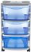 Bama Insieme Ladesysteem met Wieltjes 3 Laden 36x40x62 cm Zilver/Blauw/Transparant