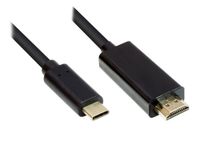 Alcasa GC-M0100 video kabel adapter 1 m HDMI Type A USB Type-C Zwart