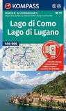 Lago KOMPASS Wanderkarte 91 Lago di Como, Lago di Lugano 1:50.000