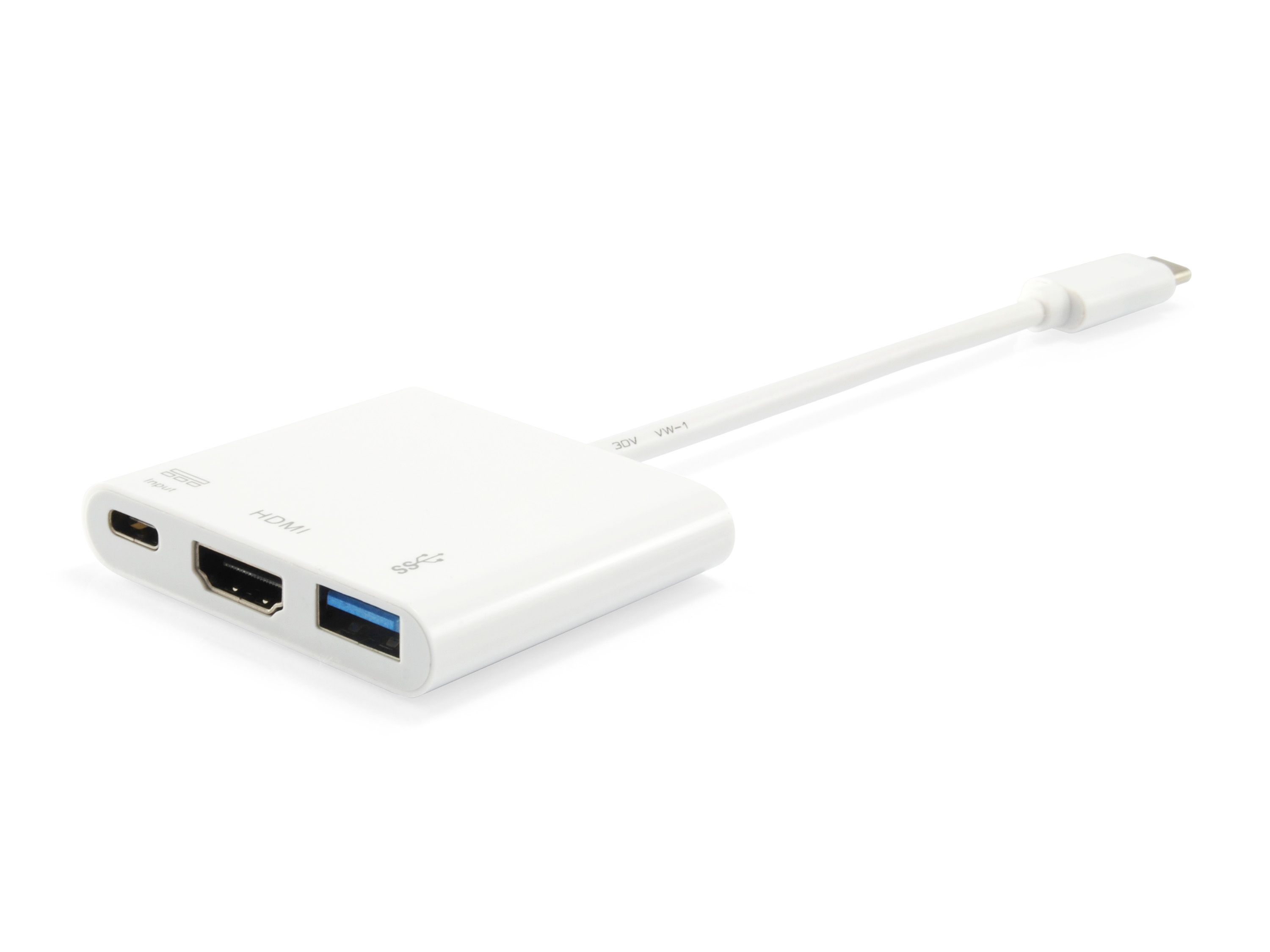 USB Type C to HDMI/USB A/PD Adapter - White