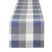 DII Tri-Color Check Collection Tafelblad van 100% katoen, tafelloper, 14x72, Frans Blauw