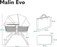 OEM Shenzhen Haorui Industrial Technology Co., Ltd. Babywieg, reisbed voor baby's met matras, kinderreisbed, reisbed, van 0 tot 9 kg, luifel, muggennet, inklapbaar, schommelsysteem, ligverstelling, snelle montage, grijs