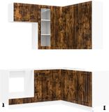 vidaXL Keukenblok LUCCA 8-delig Gerookt eiken Bewerkt hout