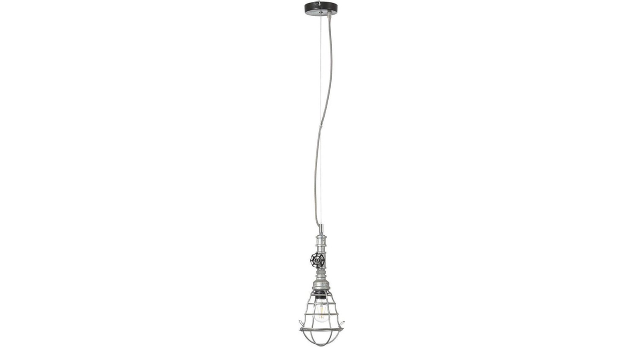 Brilliant Pijp Hanglamp - Zink Antiek - Zilver