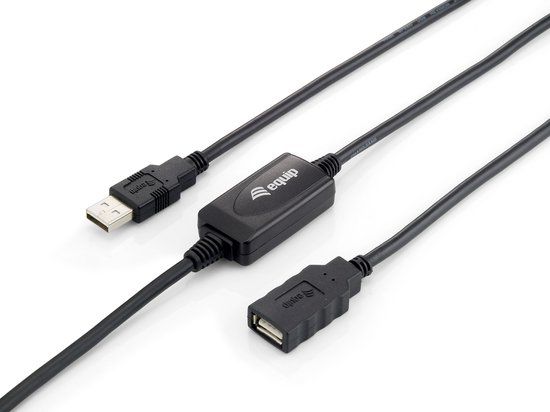Equip USB 2.0 Extension Cable A/A Male/Female 10m - Black
