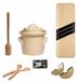 Fermentis Kit de démarrage pour choucroute, comprenant un pot en céramique et un couvercle en bois, capacité de 3 litres