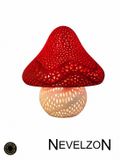 NEVELZON LED Paddestoel Nachtlampje 3D - Tafellamp - Warm Wit Licht - Plastic - Rood