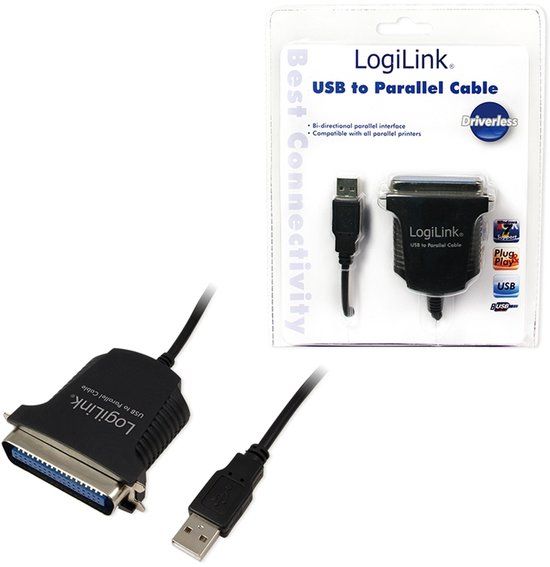 LogiLink AU0003C parallelle kabel 1,5 meter Zwart