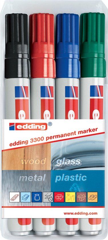 edding 3300 - Viltstift - Assorti - 4 stuks